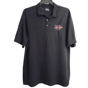NIKE‎ GOLF Dry Fit Men's Classic XXL Black Polo Shirt Embroidered MOTOWN Sports